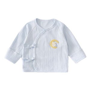 Haut pour bébé nouveau-né taille 52 en pur coton tricoté, chemisier à dos ouvert, printemps automne, vêtements unisexes pour nourrissons - Product Image 5