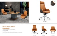 Chaise de table moderne et confortable en cuir PU, chaise de repos en bois, chaise de bureau de luxe