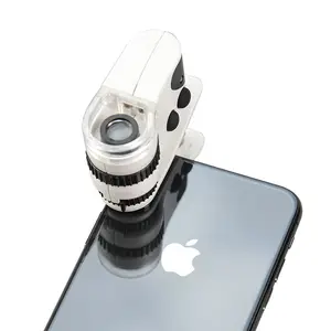 Lupa Universal de NO.MPK15-CL50X con Clip para teléfono móvil, Mini microscopio LED de 50X