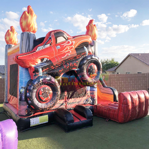 Commercial grade kids outdoor party bouncy castle combo bouncer <b>inflatable</b> monster truck bounce <b>house</b> with water slide - Product Image 2
