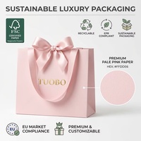 Sac en papier écologique de luxe personnalisé imprimé, laminé, recyclable, pour emballages de bijoux, avec votre propre logo