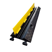 Rampe de protection de câble robuste pour extérieur, 1 canal, en caoutchouc jaune, ABS et PVC