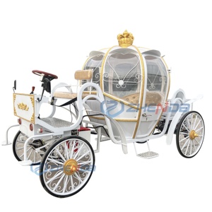 Calèche électrique blanche fermée de style citrouille, calèche citrouille victorienne de haute qualité - Product Image 1