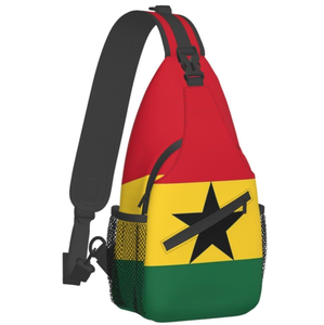 Custom Ghana Flag Sling Bag Cross Body Backpack Flag Travel Hiking Daypack Shoulder Chest Bag for Women Men