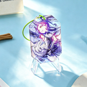 Clear Transparent Custom Gemstone Acrylic <strong>Keychain</strong> 2 Layers Double-sides diamond Cutting 8mm Thick Charm for Bags Pendant - Product Image 1