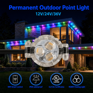 Lumières LED à points de pixels RGBW UCS2904 de 30 mm, étanches IP68, 12V 24V 36V, éclairage extérieur permanent pour Noël, style pierres précieuses - Product Image 1