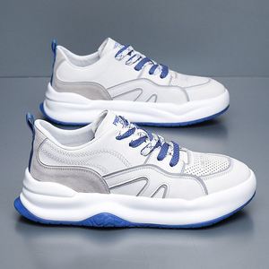 Chaussures de marche blanches sportives à lacets pour hommes, légères, amortissantes, tendance, à bout fermé et antidérapantes - Product Image 2