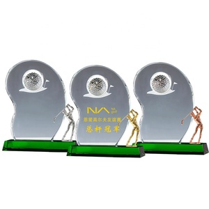 Nouveau design Plaque en verre cristal Trophée en forme d'île Hill avec glaçure colorée - Product Image 2
