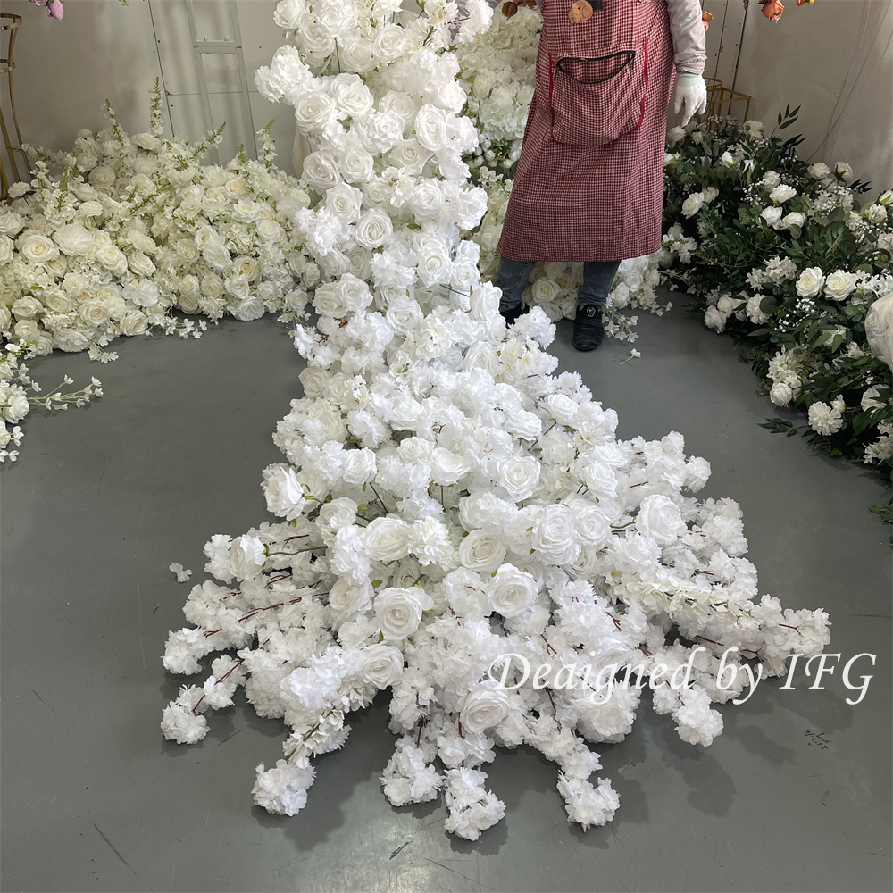 Corredor de flores de cola grande blanco de 8 pies