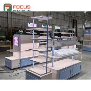 Latest Design Store Interior Mixed Material Wall Shelving Installation Service Beauty Retail Design - Product Image 6