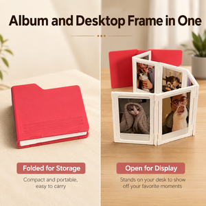 Album Fotografico da Tavolo Estetico Virale 2026, a Forma di Cartella Retrò, Pieghevole a Fisarmonica, per Polaroid, Stampa 3D - Product Image 2