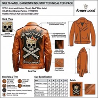 Blouson de motard en cuir de vachette imprimé orange pour homme, avec clous personnalisés, strass et patchs brodés, fabrication OEM