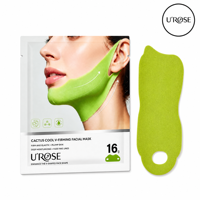 Masque en gel rafraîchissant Cactus V Lift à marque privée, bande liftante pour le visage au collagène, masque en tissu raffermissant pour le soin de la peau, modelage de la ligne du menton