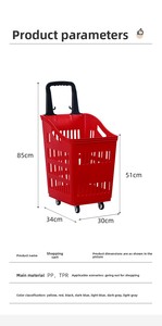 <span class=keywords><strong>Cesta</strong></span> <span class=keywords><strong>de</strong></span> Compras <span class=keywords><strong>con</strong></span> <span class=keywords><strong>Ruedas</strong></span> <span class=keywords><strong>para</strong></span> Supermercado, Cestas <span class=keywords><strong>de</strong></span> Plástico <span class=keywords><strong>de</strong></span> 20L-50L <span class=keywords><strong>para</strong></span> Tiendas Minoristas - Product Image 2