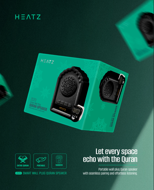 HEATZ ZS70 Quran Player Islamic Speaker-Touch & App Control FM Feature Educational Toy for Kids