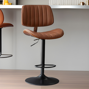 Sgabello da Bar in Legno Massello di Lusso, Sedia Alta Regolabile per Casa e <span class=keywords><strong>Isola</strong></span>, Stile Europeo <span class=keywords><strong>con</strong></span> Schienale - Product Image 1