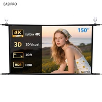 Écran de projection de haute qualité 100'' 120'' 150'' pouces 16:9 4k HDR 3D à pliage rapide, montage mural ou au plafond, écran de projection pour cinéma maison