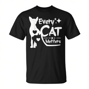 Camiseta Every Cat Matters, camiseta promocional unisex negra, regalo para amantes de los gatos - Product Image 2