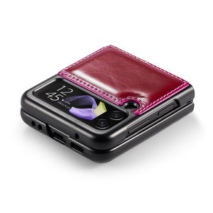 2023 Hot CaseMe plisado grano PU funda <span class=keywords><strong>de</strong></span> teléfono <span class=keywords><strong>de</strong></span> cuero para Samsung Z Flip4 5G/W23 FLIP funda <span class=keywords><strong>de</strong></span> diseño <span class=keywords><strong>de</strong></span> moda - Product Image 4