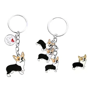 Wholesale Custom Metal Keychain Supplies Various Shapes Dog Cute Cartoon Keyring Blanks Key Chain For Girls