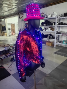 Combinaison lumineuse LED couleur pleine <span class=keywords><strong>pour</strong></span> hommes |   Veste LED à télécommande IC <span class=keywords><strong>pour</strong></span> bar, animateur, mariage et spectacle sur scène - Product Image 3