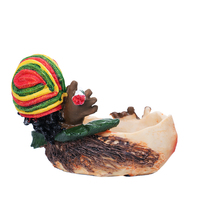 Cenicero Creativo de Resina con Diseño de Cigarro Rasta Jamaicano, Cenicero Portátil Redondo de Bolsillo