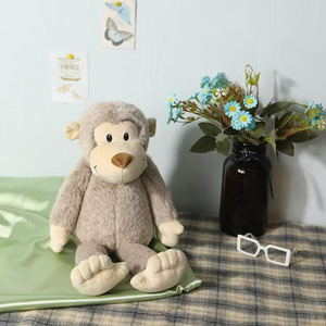 8353 graziosi capelli ricci soffice giocattoli di scimmia di peluche sdraiati con espressioni carine bambole animali selvatiche per bambino 13 pollici scimmia Plushie - Product Image 4