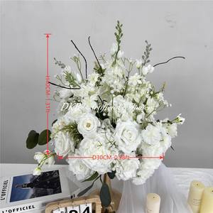 DKB Vente en gros de roses artificielles blanches en soie, hortensias, centres de table, grandes et petites tailles, boules de fleurs pour mariage - Product Image 2