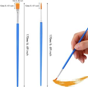 Xin Bowen Art fornisce pennello in plastica blu manico piatto rotondo <span class=keywords><strong>per</strong></span> capelli Art pennello <span class=keywords><strong>per</strong></span> artista disegno materiali strumento di <span class=keywords><strong>pittura</strong></span> - Product Image 3