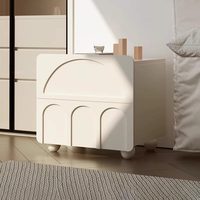 Table de chevet style crème, blanc, minimalisme moderne, panneau multifonctionnel, petit meuble de rangement pour chambre à coucher