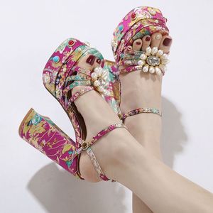 Zapatos Casuales de Plataforma con Tiras y Pedrería Retro para Mujer - Product Image 1