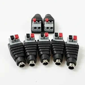 Electric Push Fit Female DC Power Cable Connector Plug Jack Adapter Connectors with Push Terminal for CCTV Security Camera LED