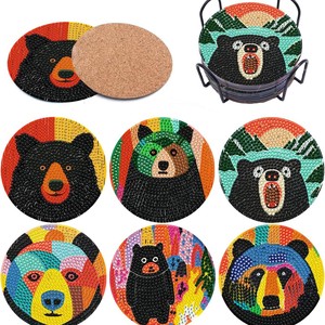 Kit de Arte de Diamantes DIY Abstracto Personalizado, Posavasos de <span class=keywords><strong>Pintura</strong></span> de Diamantes con Diseño de <span class=keywords><strong>Bruja</strong></span> de <span class=keywords><strong>Halloween</strong></span> Impreso con Logotipo para Fiestas y Eventos - Product Image 5