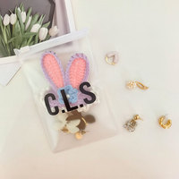 Logo personnalisé réutilisable petit bijoux emballage fermeture éclair sac en plastique mat mignon fermeture éclair sac pour boucle d'oreille PVC mini zip-lock pochette sac