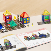 Ensemble de blocs de construction de route magnétiques 3D, 70 pièces, scènes de circulation urbaine, briques magnétiques 3D en plastique, jouets pour enfants, directement de l'usine