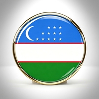 GREPAS GIFTS Épinglette drapeau de l'Ouzbékistan ronde de 1 pouce, épinglette patriotique mondiale pour chapeau