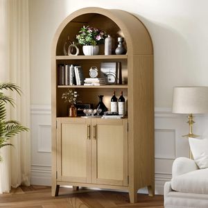 Modern Arch Design Oak <strong>Sideboard</strong> for Home Kitchen Living Room <strong>Blue</strong> Black Wooden Storage Drawer Cabinet Dining Furniture - Product Image 6