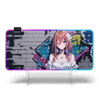 Tapis de souris de jeu Esports avec éclairage LED RGB, bords cousus, design FPS, caoutchouc naturel, protection contre les radiations