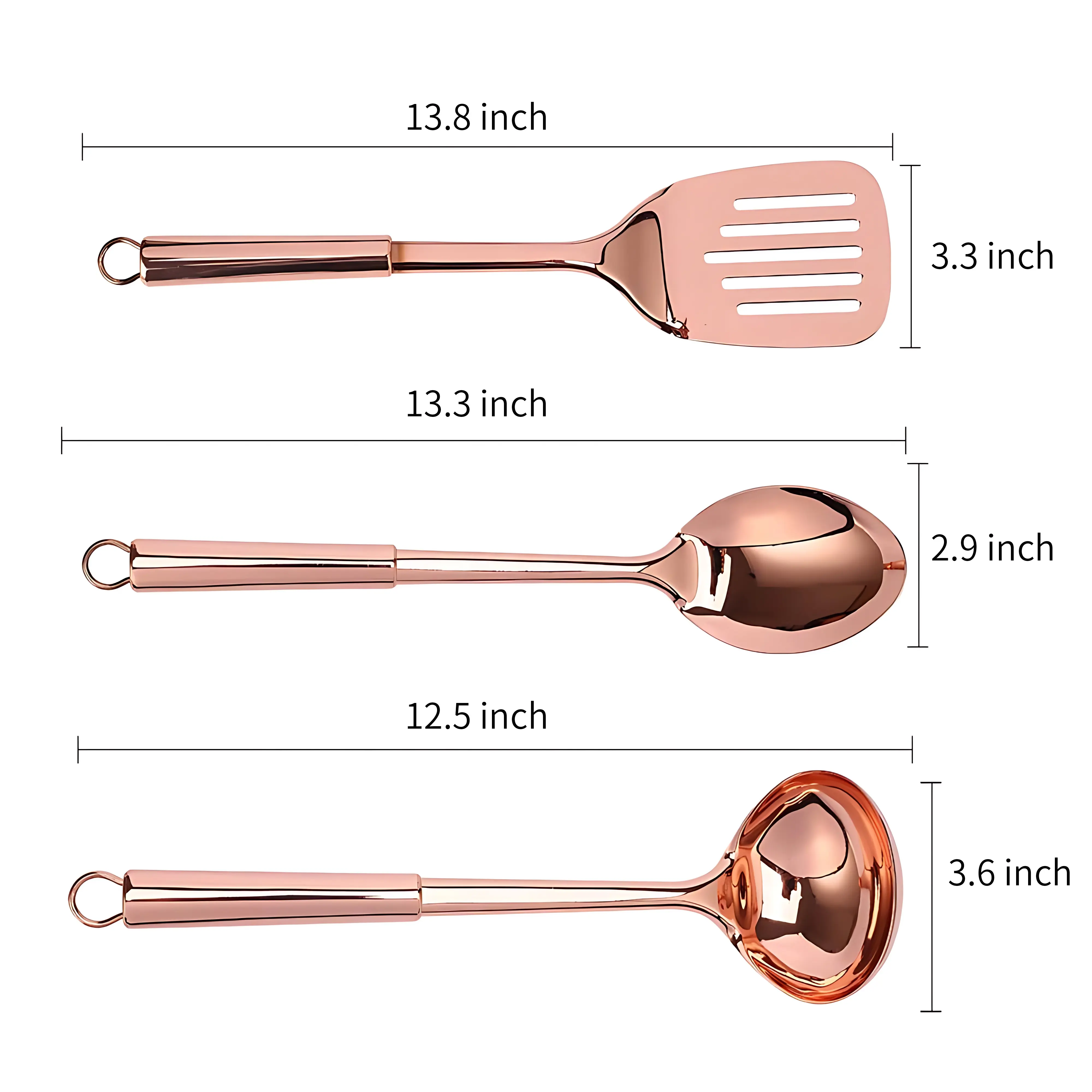 Sang trọng Rose Gold thép không gỉ đồ dùng nhà bếp Set đồ nấu nướng phụ kiện công cụ cho nấu ăn OEM/ODM chào đón
