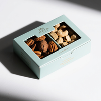 OEM Pochettes pliables en papier recyclé écologique 350g-400g avec fermeture magnétique et gaufrage pour sushis, snacks, barres protéinées et noix
