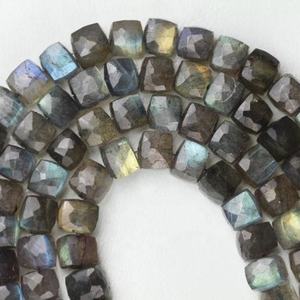 Cuentas cubitos de labradorita Natural, Gema Natural, cuentas curativas sueltas para fabricación de joyas, pulsera gris Natural, collar, pendiente - Product Image 1