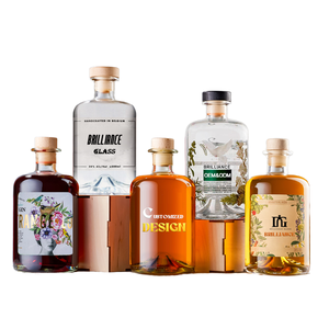 Botellas de vidrio de licor populares de fondo elevado 70cl 75cl para botella de Ginebra Tequila Whisky Vodka con tapones de corcho de 21,5mm - Product Image 2