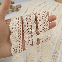 Ruban en dentelle beige à ourlet en dentelle, ruban en dentelle vintage assorti, ruban en dentelle à œillets pour bricolage, artisanat de mariage, couture, emballage cadeau