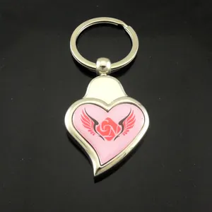 gift metal Heart Blank Keychain costom heart keychain