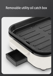 Plancha y Olla Eléctrica Multifunción para Barbacoa con Control de Temperatura y Placa Desmontable para Uso en Interiores/Exteriores - Product Image 5