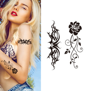 Hot WX Paper Tatuajes temporales para adultos Medusas de larga duración <span class=keywords><strong>Girasol</strong></span> Luna Rosa Flores Diseño para el brazo y el cuello de las mujeres - Product Image 6