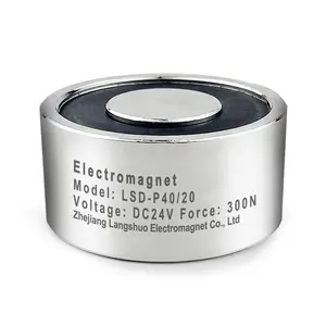 Electromagnet LSD-P40/20 Factory Mini 24VDC Holding Electric Magnet Power Supply Small Round Sucker