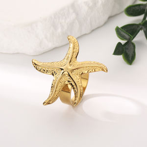 Anillo clásico ajustable de acero inoxidable para mujer con chapado en oro antiguo - Product Image 5