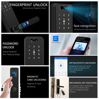 Cerradura Inteligente Dapiyang de Aluminio 6068 para Puerta de Madera, con Wi-Fi, Sin Llave, Biométrica, Digital, con Huella Dactilar y Reconocimiento Facial