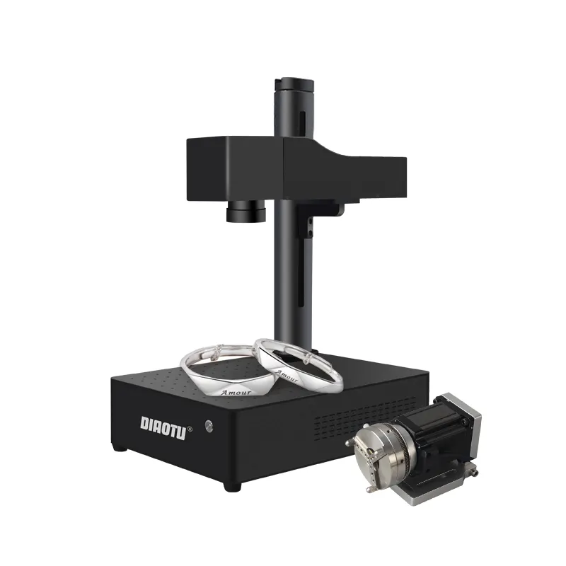 Diaotu 20W 30W 50W anello macchina per incisione gioielli portatili galvo macchina da stampa laser fibra macchina per marcatura Laser con rotante